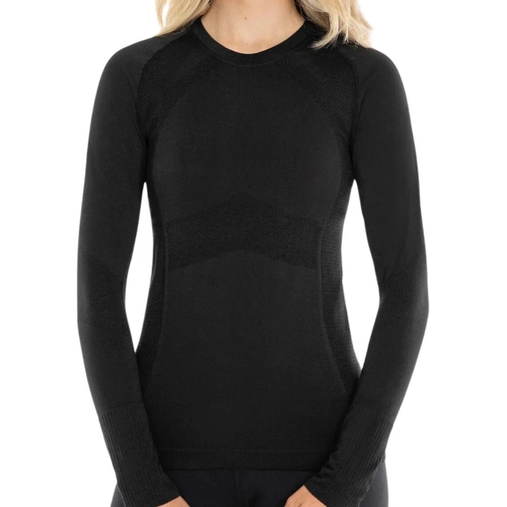 NWT Anique Women's Signature Long Sleeve Riding Equestrian Black Swan S Shirt